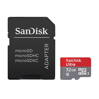 کارت حافظه microSDHC سن دیسک Ultra کلاس 10  سرعت 80MBps 533X  با آداپتور ظرفیت 32GB